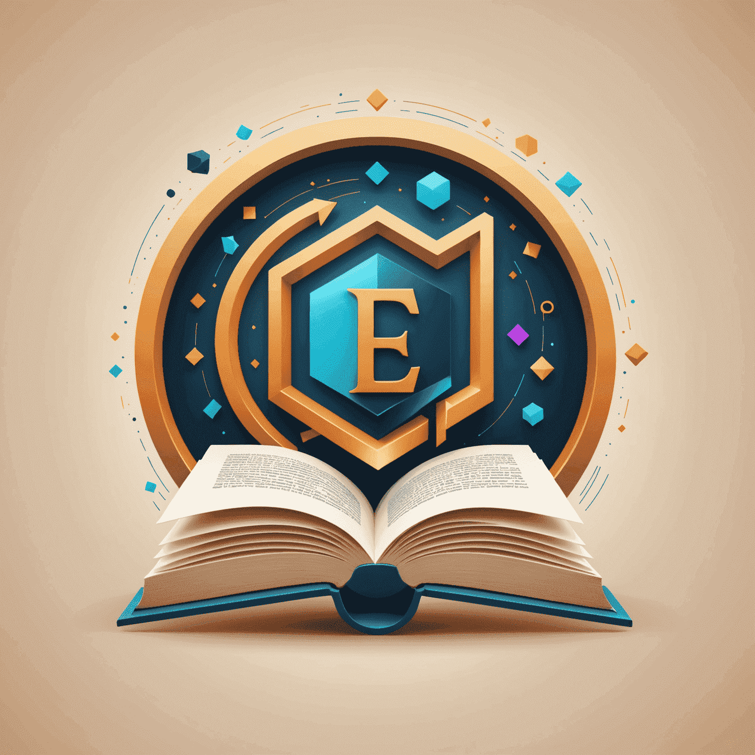 E-Learning Platforms logo featuring a stylized open book with digital elements, representing the fusion of traditional learning and modern technology