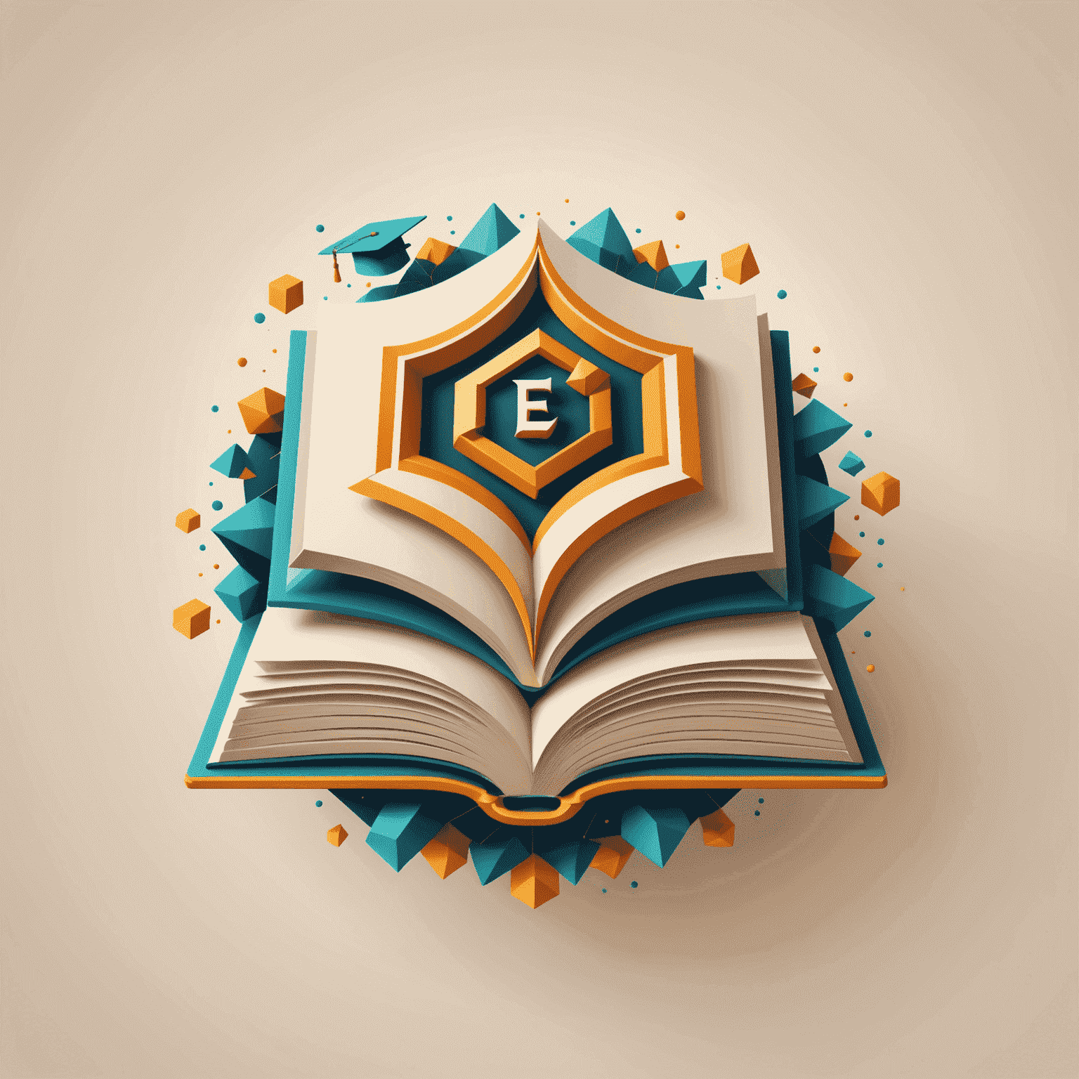 E-Learning Platforms logo featuring a stylized open book with digital elements, representing the fusion of traditional learning and modern technology
