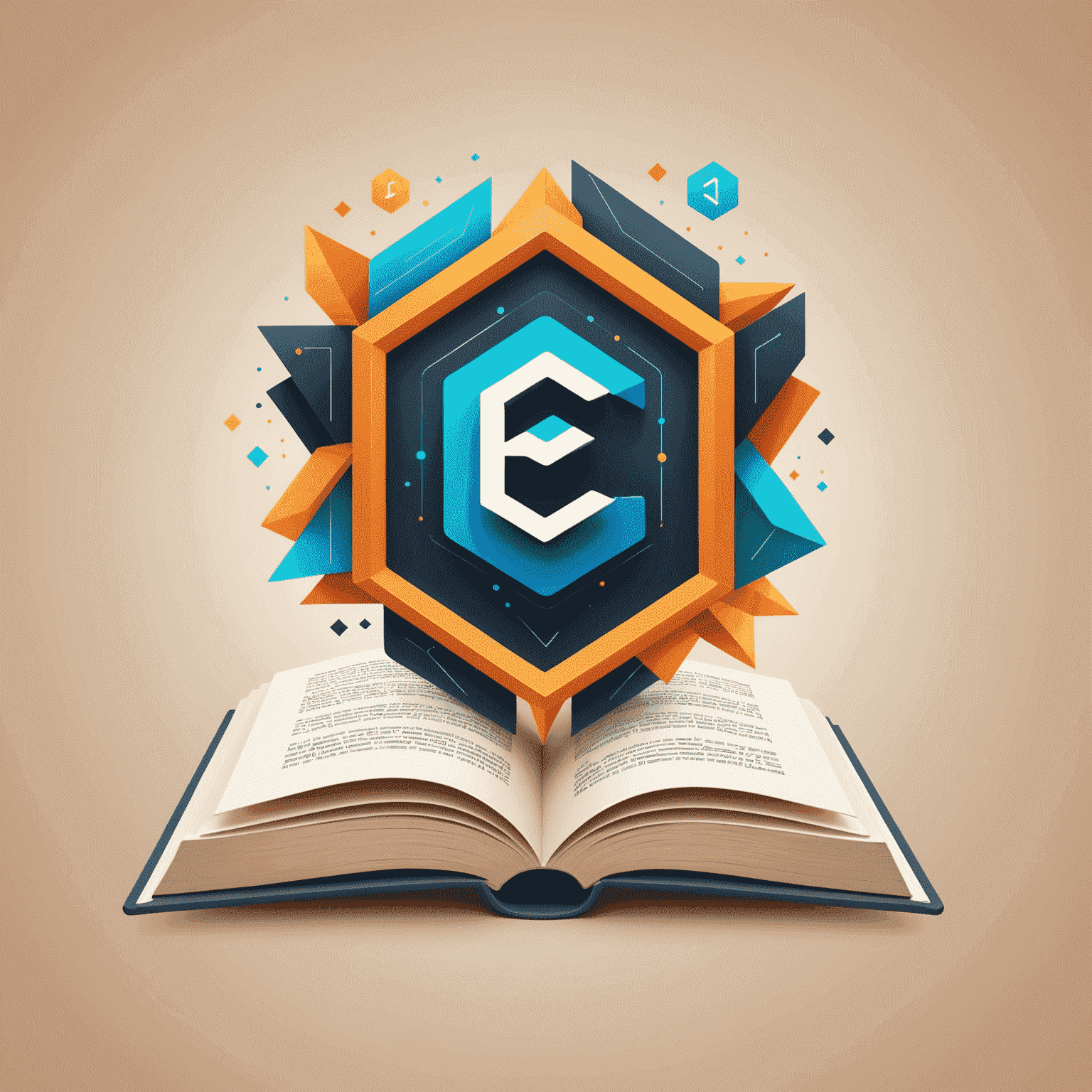 E-Learning Platforms logo featuring a stylized open book with digital elements, representing the fusion of traditional learning and modern technology