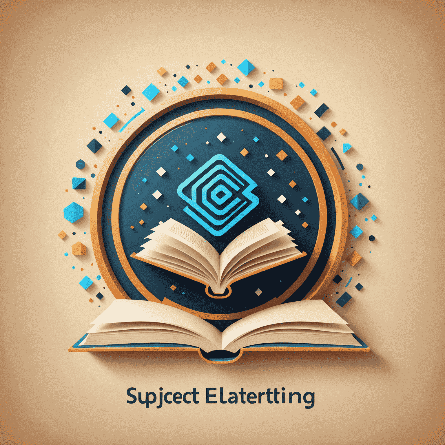 E-Learning Platforms logo featuring a stylized open book with digital elements, representing the fusion of traditional learning and modern technology
